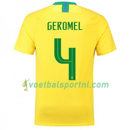 Brazilië Geromel 4 Thuis Shirt WK voetbal 2018